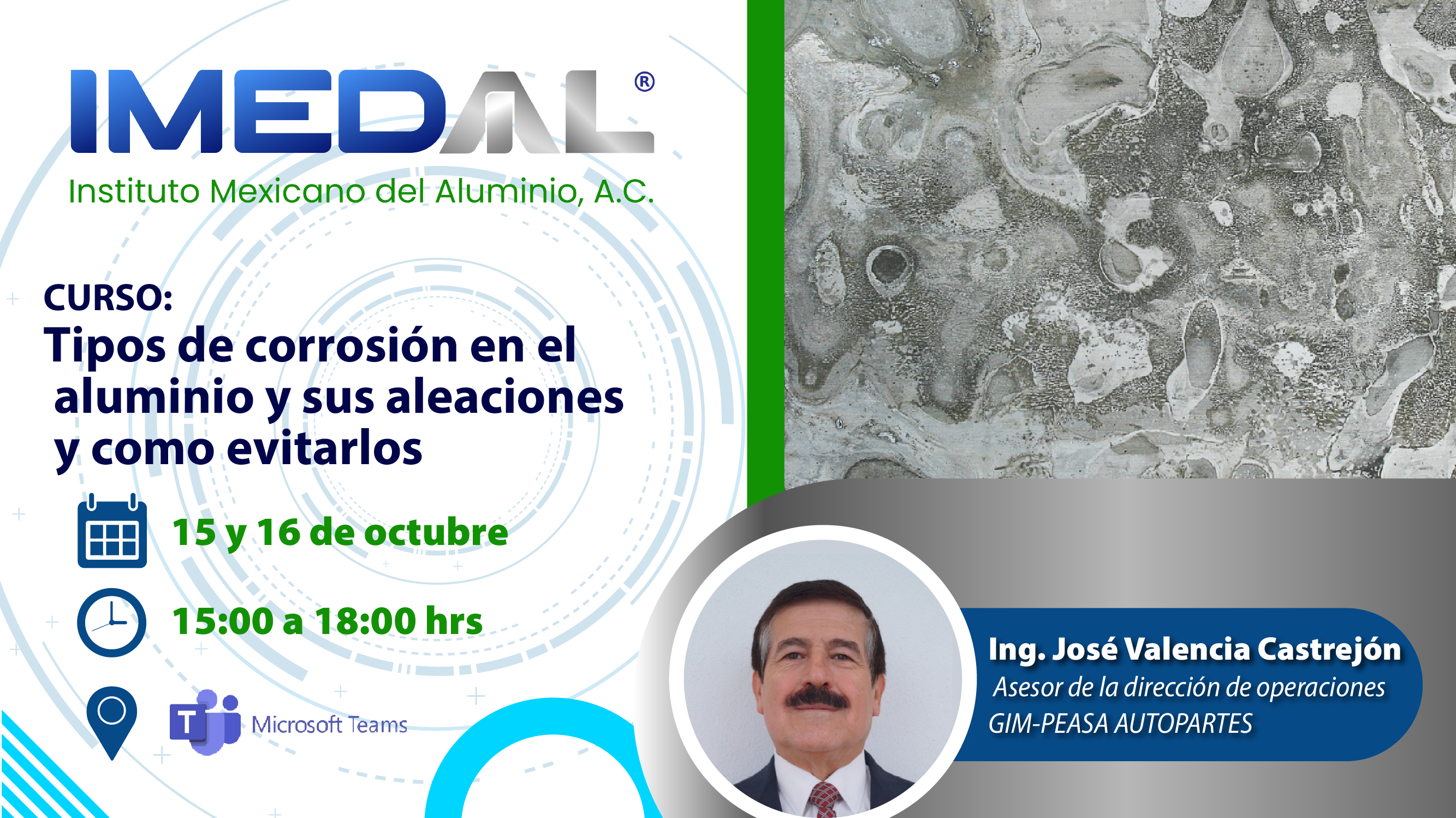 Curso: Tipos de corrosión en el aluminio y sus aleaciones y como evitarlos